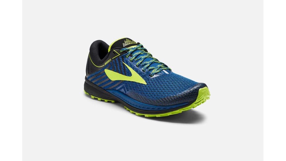 Brooks Mazama 2 Trail Running Shoes, Blue/Black/Nightlife, 7 US, Medium, 1102791D419.070