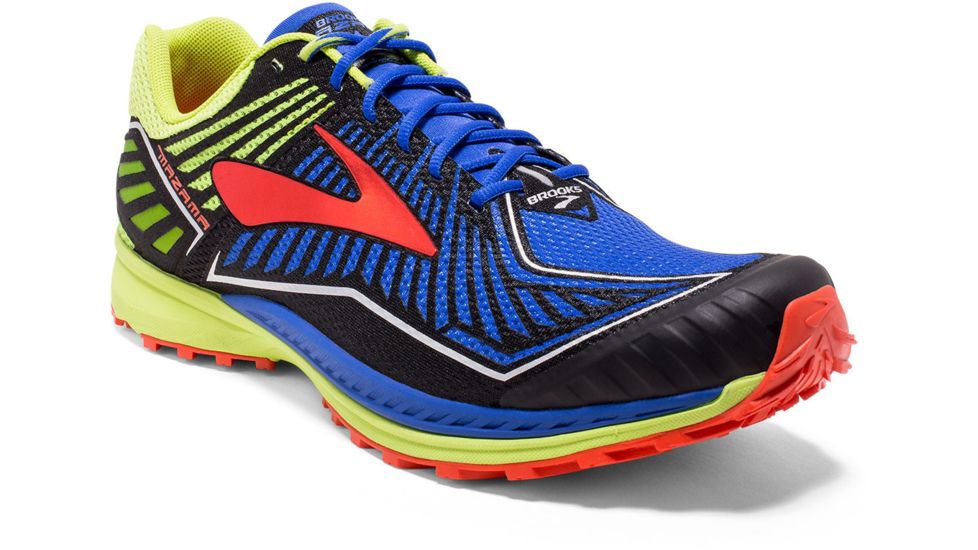 Brooks Mazama Trail Running Shoe - Men's-Blue/Lime/Red-Medium-13
