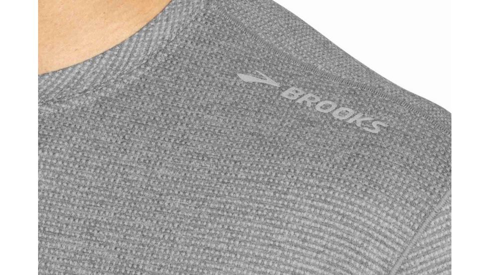 Brooks Men's Ghost Long Sleeve Running Shirt, Heather Asphalt, Large, 211096020.035