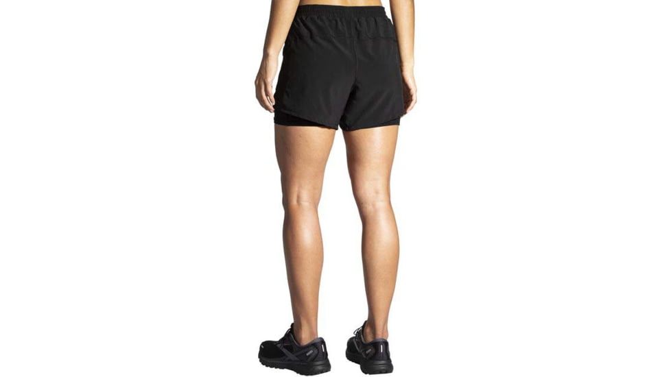 Brooks Moment 5in 2-in-1 Short - Womens, Black, M, 221583001.030