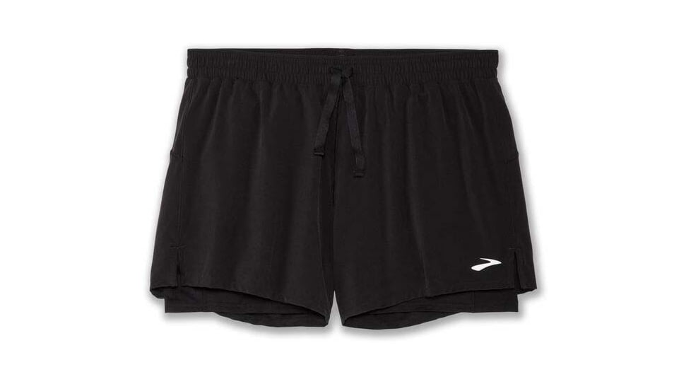 Brooks Moment 5in 2-in-1 Short - Womens, Black, M, 221583001.030