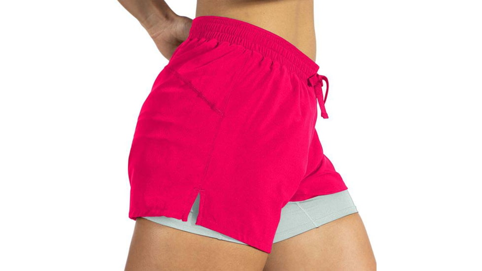 Brooks Moment 5in 2-in-1 Short - Womens, Hyper Pink/Cool Mint, M, 221583631.030
