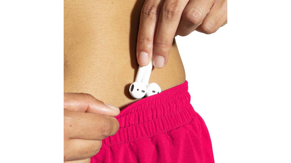 Brooks Moment 5in 2-in-1 Short - Womens, Hyper Pink/Cool Mint, M, 221583631.030