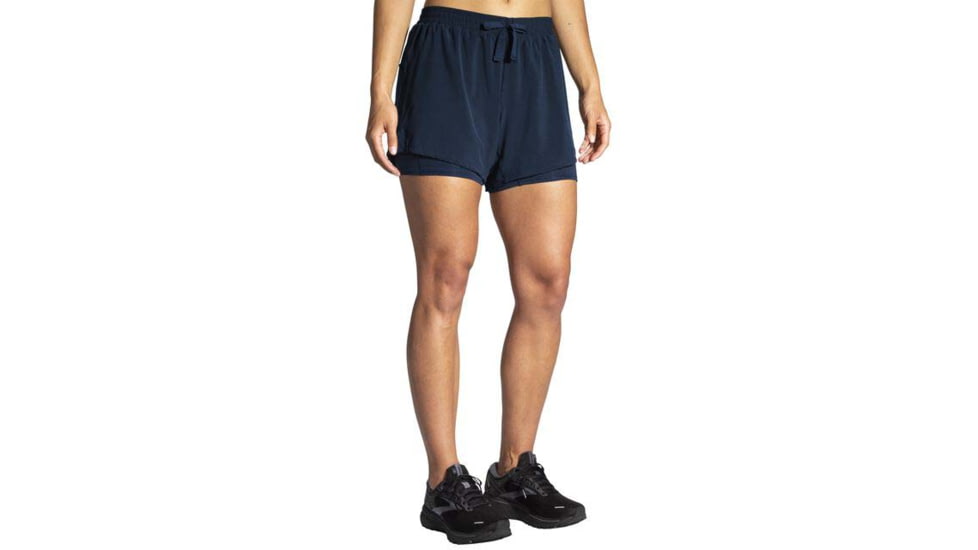 Brooks Moment 5in 2-in-1 Short - Womens, Navy, XXL, 221583451.045