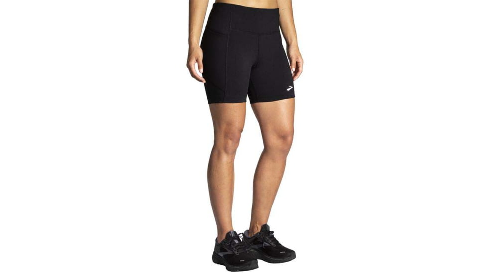 Brooks Moment 5in Short Tight - Womens, Black, XS, 221584001.020