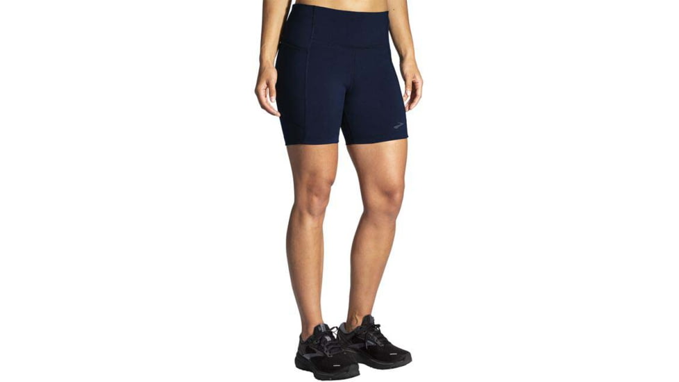 Brooks Moment 5in Short Tight - Womens, Navy, L, 221584451.035