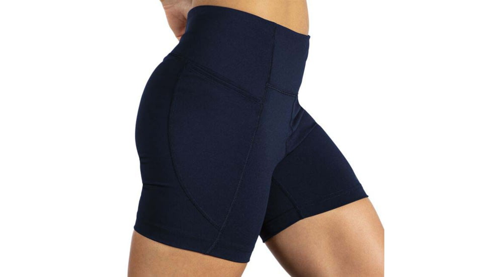 Brooks Moment 5in Short Tight - Womens, Navy, L, 221584451.035