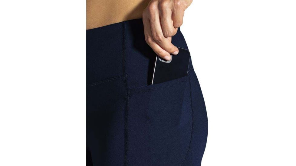 Brooks Moment 5in Short Tight - Womens, Navy, L, 221584451.035