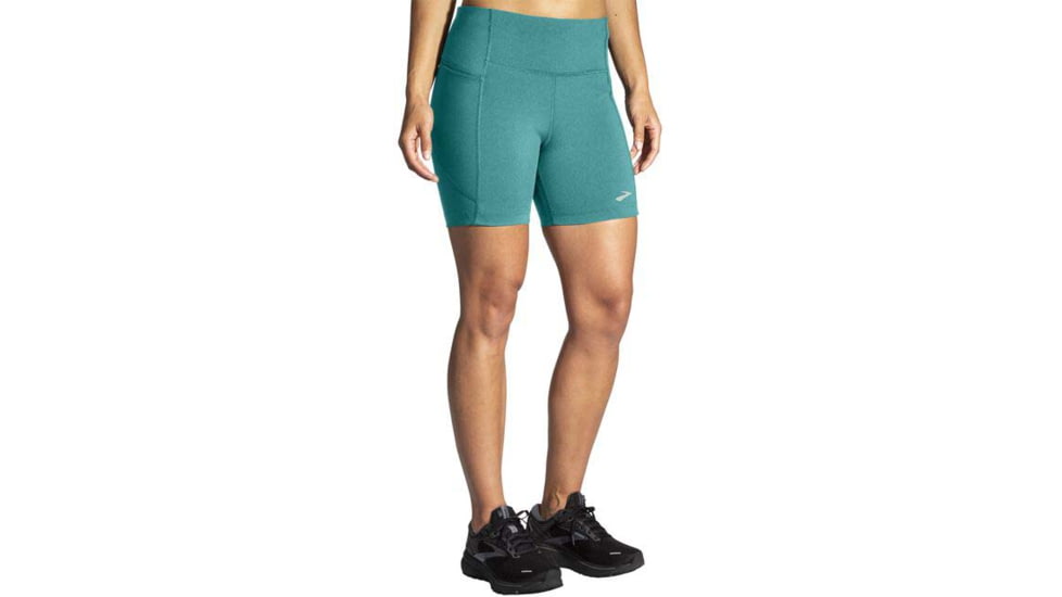 Brooks Moment 5in Short Tight - Womens, Nile Green, XL, 221584336.040