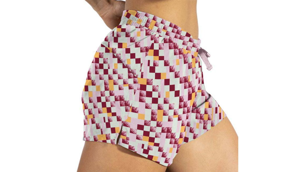 Brooks Moment 5in Short - Womens, Pace Check Print, S, 221582128.025