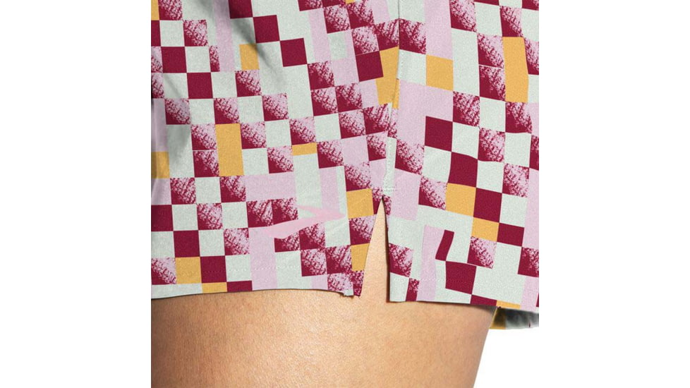 Brooks Moment 5in Short - Womens, Pace Check Print, S, 221582128.025