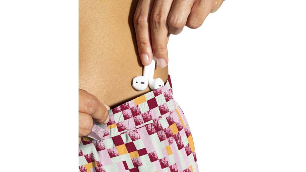 Brooks Moment 5in Short - Womens, Pace Check Print, S, 221582128.025