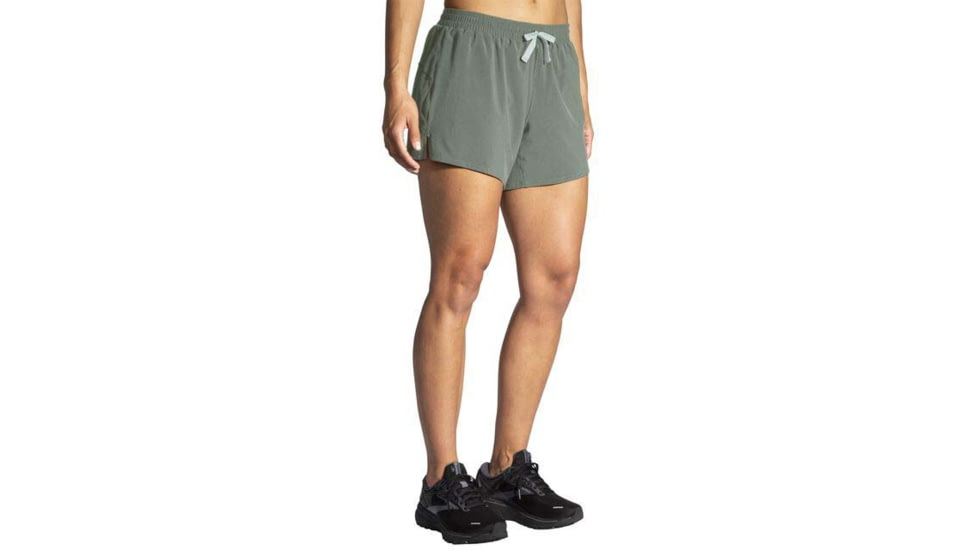 Brooks Moment 5in Short - Womens, Pebble, XL, 221582391.040