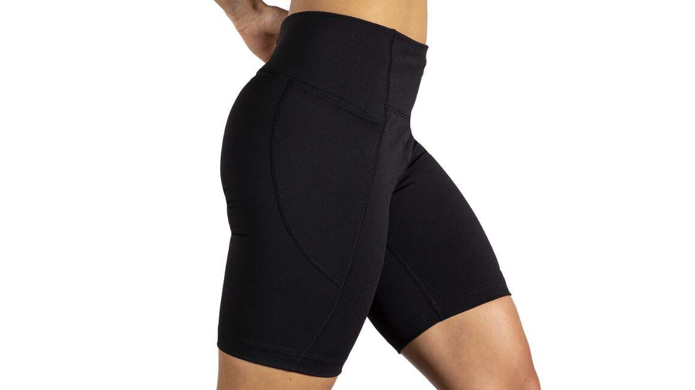 Brooks Moment 8in Short Tight - Womens, Black, XXL, 221585001.045