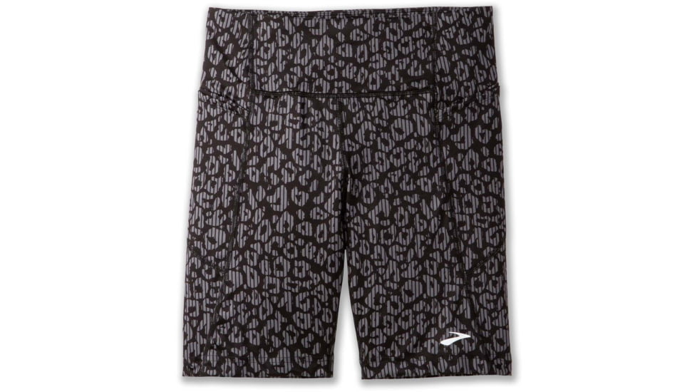 Brooks Moment 8in Short Tight - Womens, Cheetah BW 23, S, 221631186.025