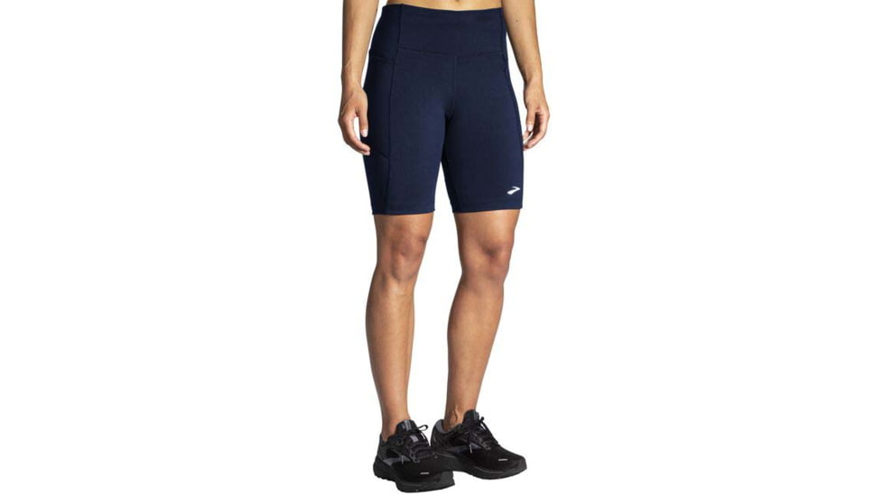 Brooks Moment 8in Short Tight - Womens, Navy, XL, 221585451.040