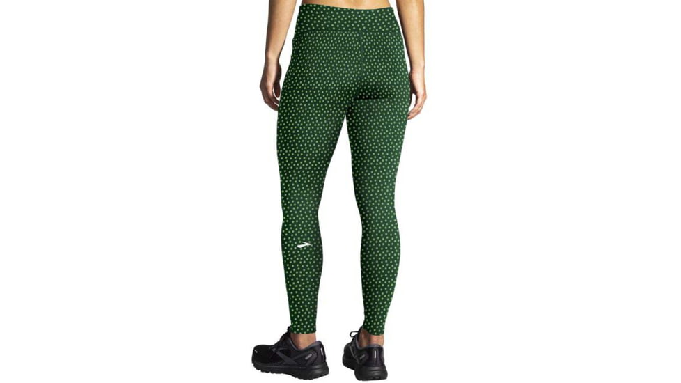 Brooks Moment Tight - Womens, Green/Run Lucky, S, 221586327.025