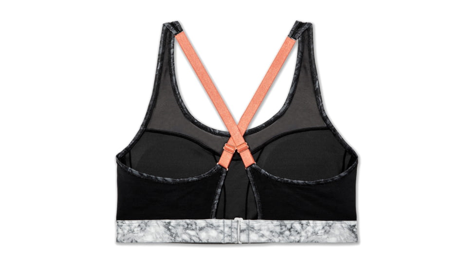 Brooks Moving Comfort FastForward Crossback Bra - Womens, Black Marble/Rose Gold, S, 300633089.025