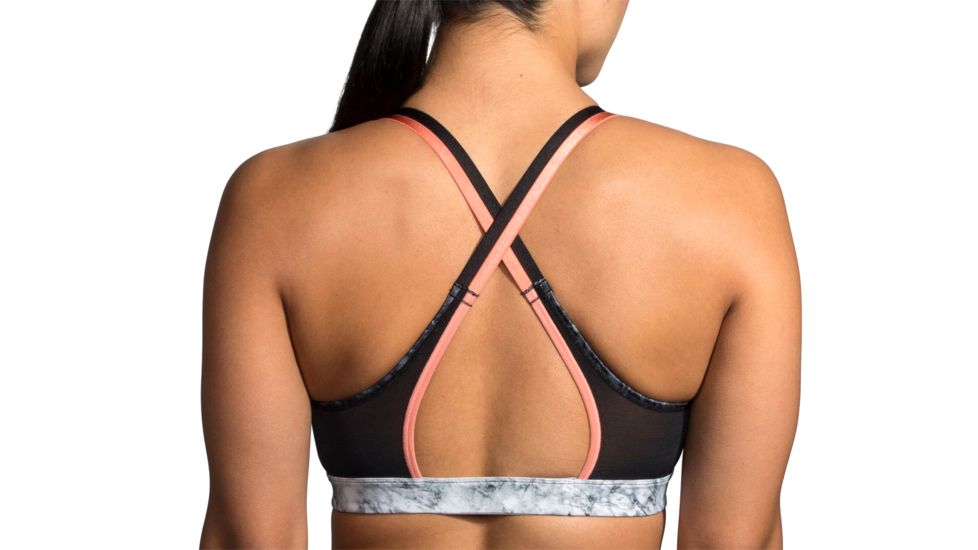 Brooks Moving Comfort FastForward Free Bra - Womens, Black Marble/Rose Gold, S, 300636089.025