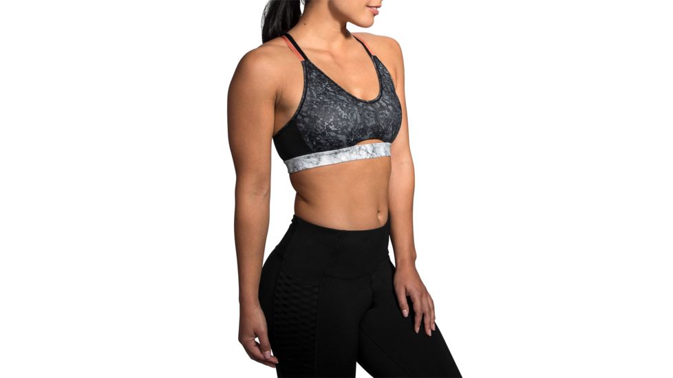 Brooks Moving Comfort FastForward Free Bra - Womens, Black Marble/Rose Gold, S, 300636089.025