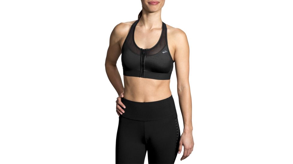 Brooks Moving Comfort FastForward Zip Bra - Womens, Black, XL, 300637001.04