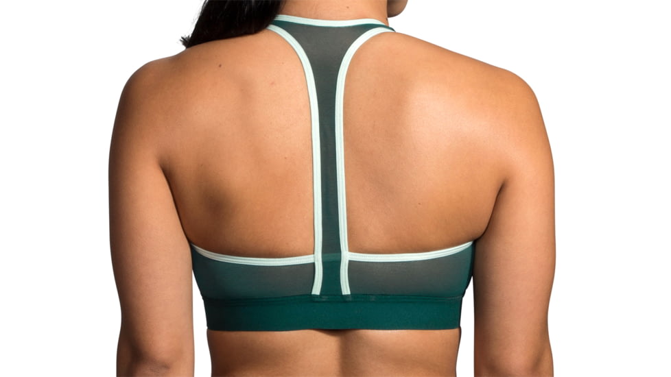 Brooks Moving Comfort FastForward Zip Bra - Womens, Forest/Mint, L, 300637325.035