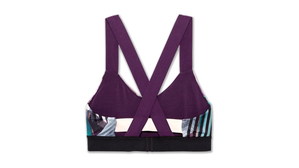 Brooks Moving Comfort Hot Shot Bra - Womens, Berry Canyon/Black/Berry, XL, 300638578.04