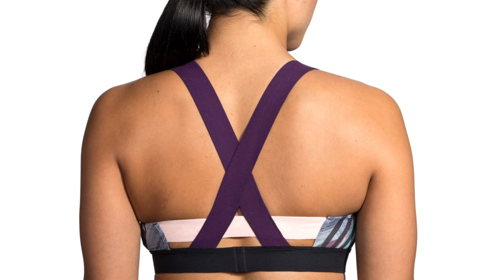 Brooks Moving Comfort Hot Shot Bra - Womens, Berry Canyon/Black/Berry, XL, 300638578.04