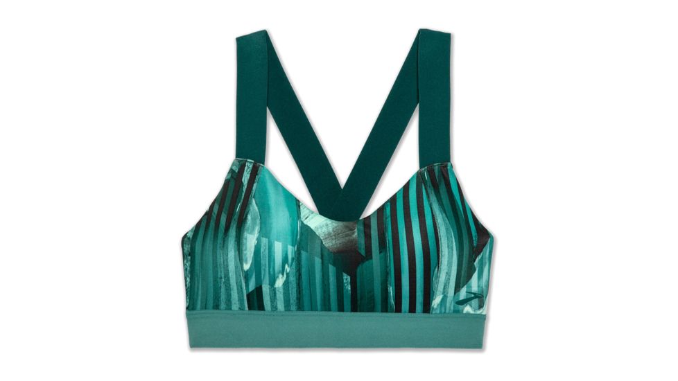 Brooks Moving Comfort Hot Shot Bra - Womens, Teal Canyon/Teal/Forest, S, 300638380.025