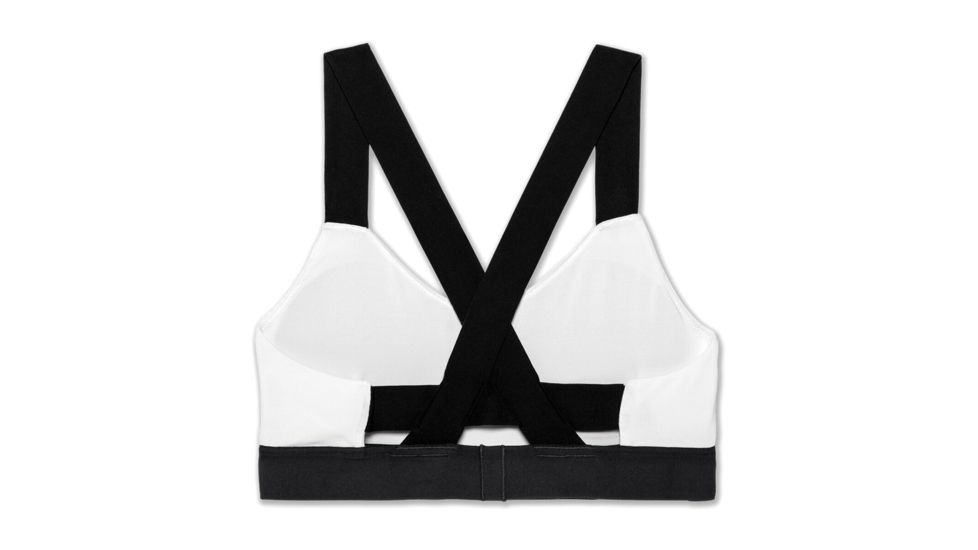 Brooks Moving Comfort Hot Shot Bra - Womens, White/Asphalt/Black, M, 300638174.03