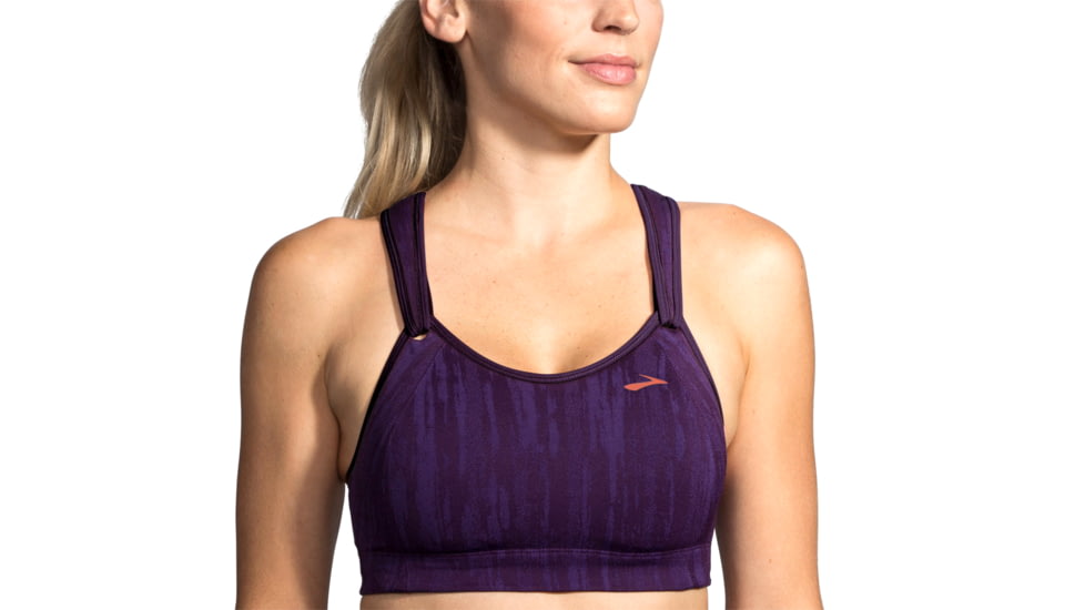 Brooks Moving Comfort Rebound Racer Bra - Womens, Berry Jacquard, 36-DD, 350037512.0362D