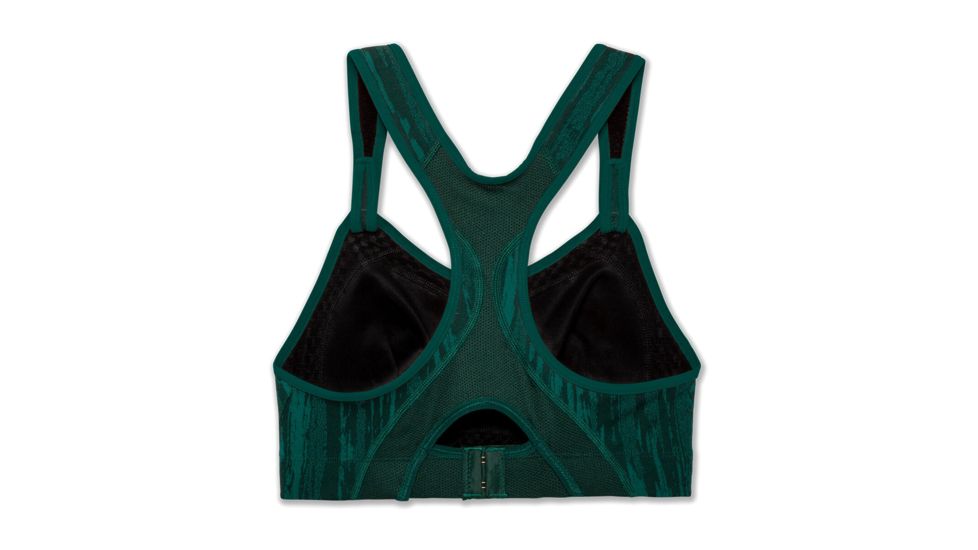 Brooks Moving Comfort Rebound Racer Bra - Womens, Forest Jacquard, 34-D, 350037335.0341D