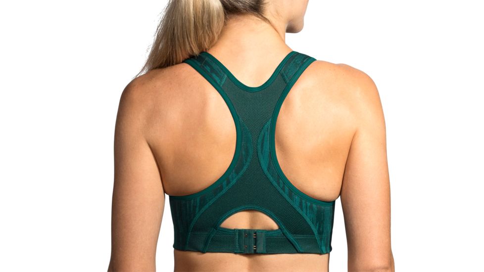 Brooks Moving Comfort Rebound Racer Bra - Womens, Forest Jacquard, 34-D, 350037335.0341D