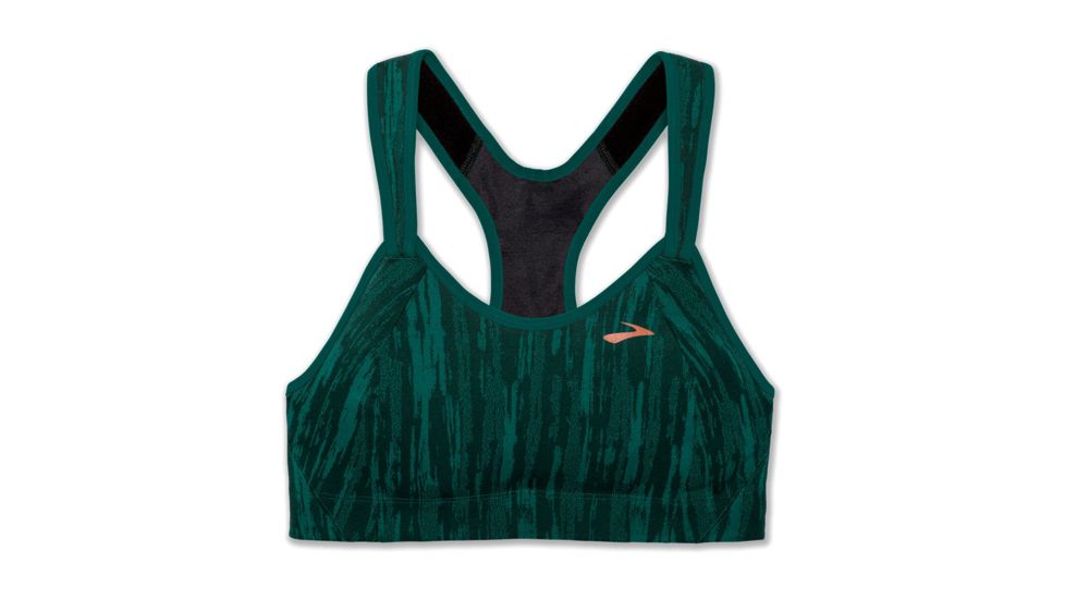 Brooks Moving Comfort Rebound Racer Bra - Womens, Forest Jacquard, 34-D, 350037335.0341D