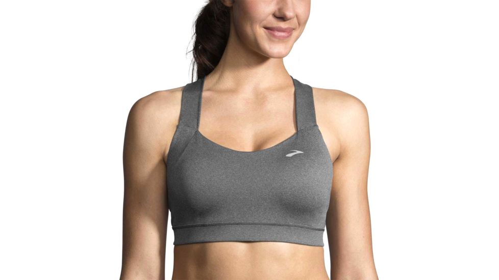 Brooks Moving Comfort UpLift Crossback Bra - Womens, Heather Asphalt, XXL, 300616020.045