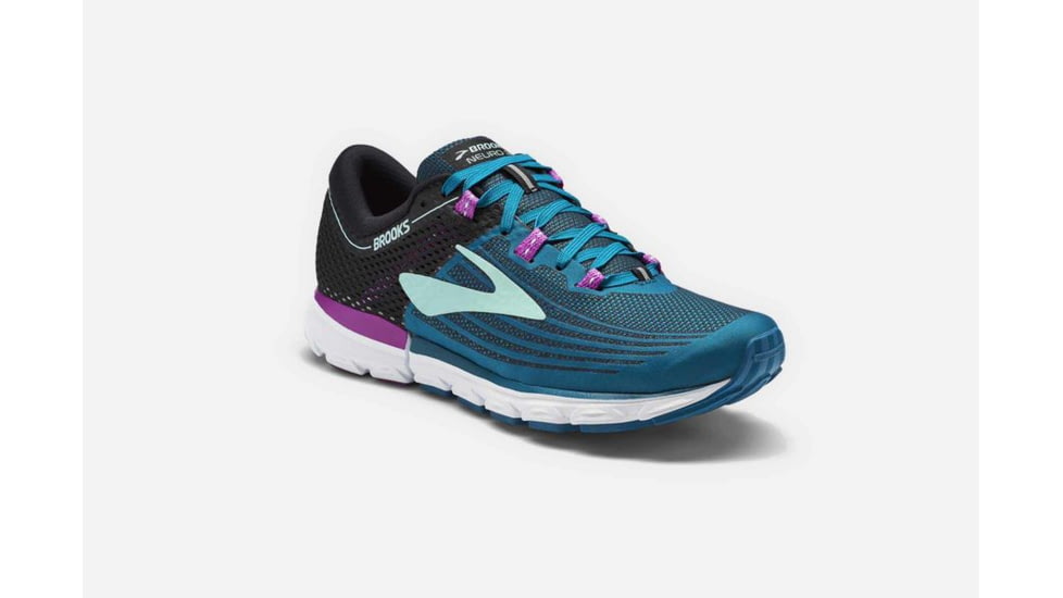 Brooks Neuro 3 Womens Road Running Shoes, Lagoon/Black/Purple, 5 US, Medium, 1202601B329.050