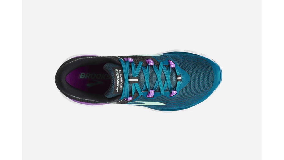 Brooks Neuro 3 Womens Road Running Shoes, Lagoon/Black/Purple, 5 US, Medium, 1202601B329.050