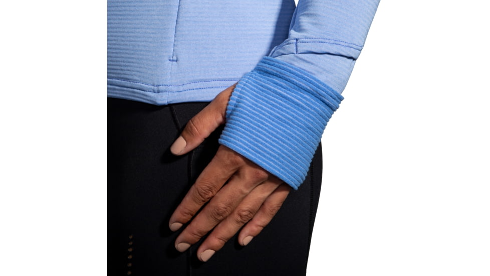 Brooks Notch Thermal Hoodie 2.0 - Womens, Htr Blue Lavender, Large, 221568497.04