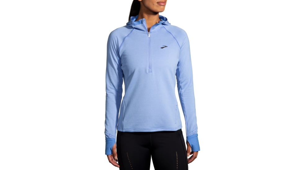 Brooks Notch Thermal Hoodie 2.0 - Womens, Htr Blue Lavender, Large, 221568497.04