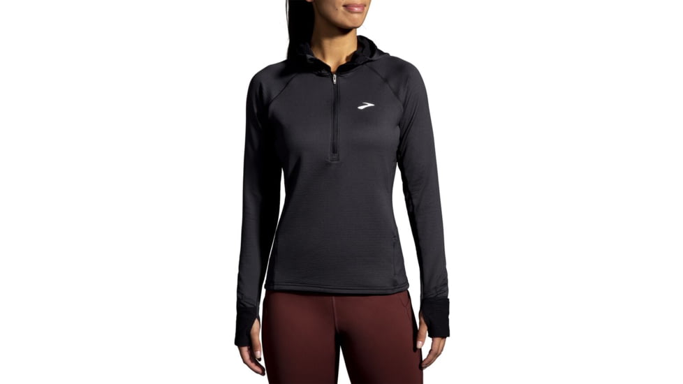 Brooks Notch Thermal Hoodie 2.0 - Womens, Small, Black, 221568001.025