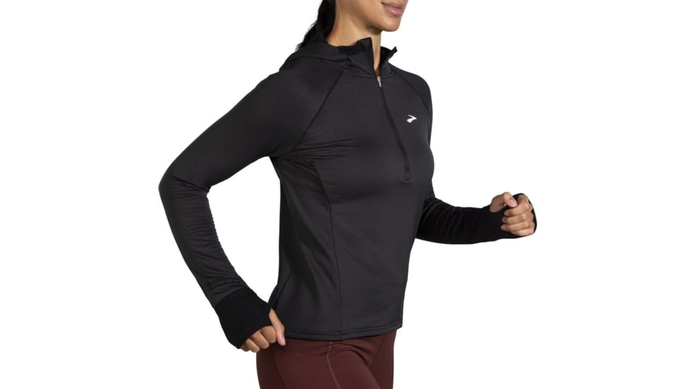 Brooks Notch Thermal Hoodie 2.0 - Womens, Small, Black, 221568001.025