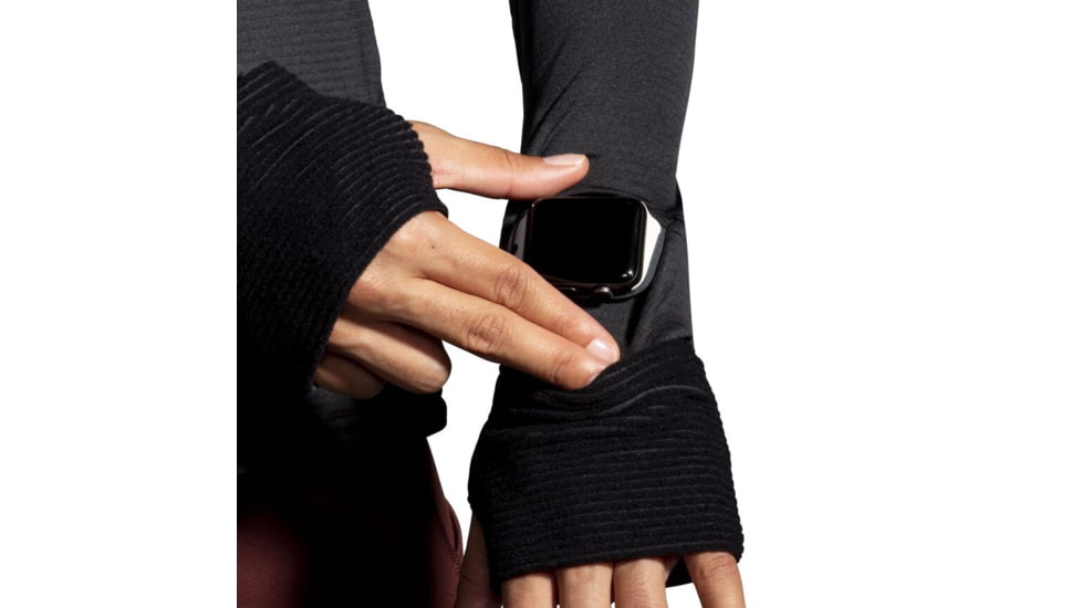 Brooks Notch Thermal Hoodie 2.0 - Womens, Small, Black, 221568001.025