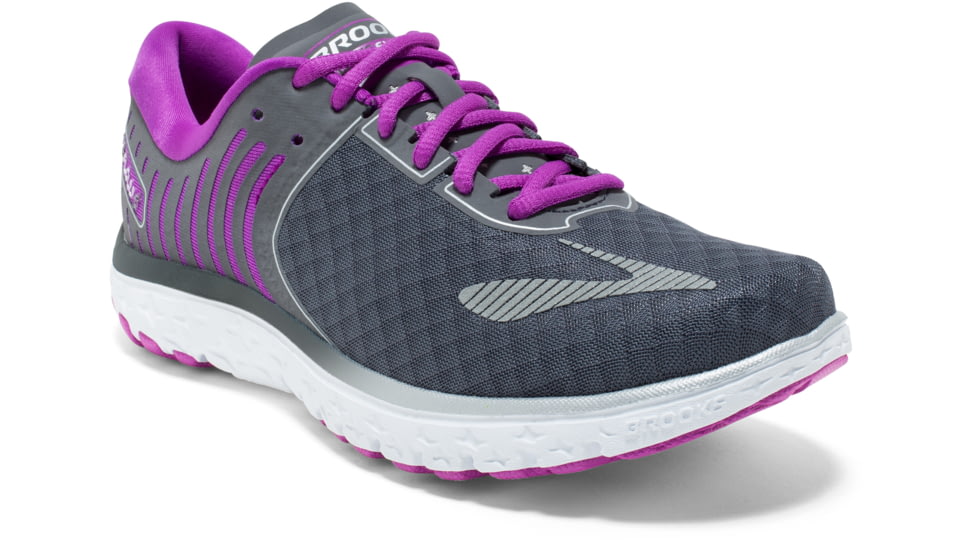 Brooks Pureflow 6 Road Running Shoe - Women's-Anthracite/Silver/Purple-Medium-11