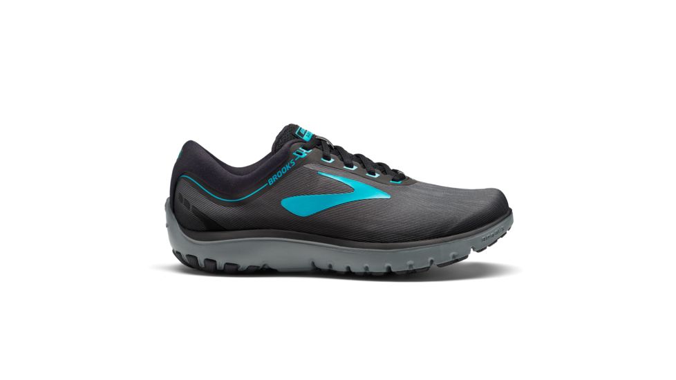 Brooks PureFlow 7 Women's Road Running Shoe, Grey/Black/Green, 120262 067