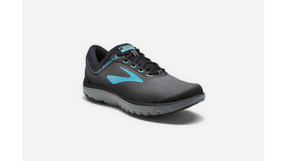 Brooks PureFlow 7 Womens Road Running Shoes, Grey/Black/Green, 12 US, Medium, 1202621B067.120