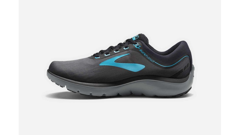 Brooks PureFlow 7 Womens Road Running Shoes, Grey/Black/Green, 12 US, Medium, 1202621B067.120