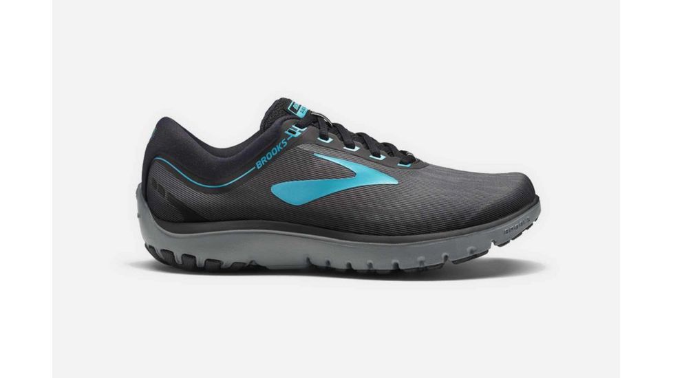 Brooks PureFlow 7 Womens Road Running Shoes, Grey/Black/Green, 12 US, Medium, 1202621B067.120