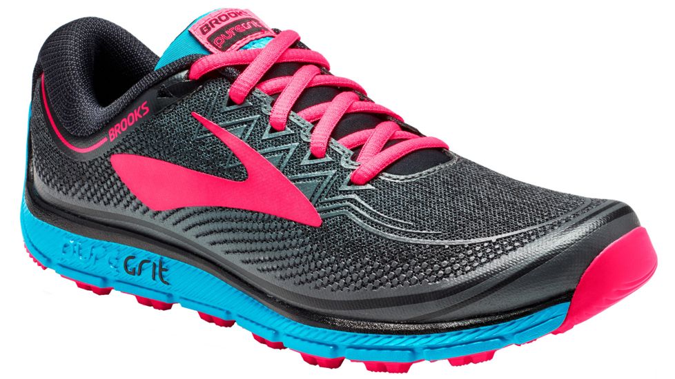 Brooks PureGrit 6 Trail Running Shoe - Women's-Black/Ebony/Diva Pink-Medium-7.5