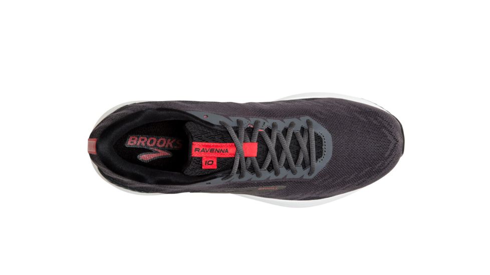 Brooks Ravenna 10 - Mens, Ebony/Black/Red, Medium, 11.5, 1102981D066.115