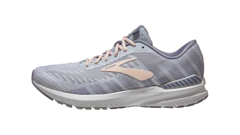 Brooks Ravenna 10 - Womens, White/Grey/Pale Peach, Medium, 8.0, 1202861B110.080